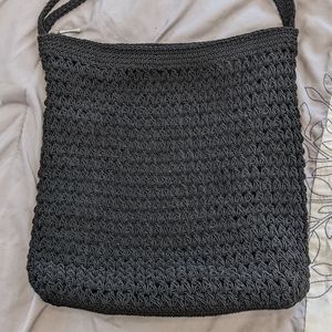 Black crochet crossbody bag